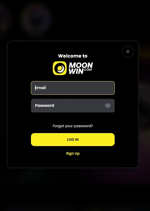 Anmeldemaske von Moonwin Casino